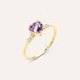 Anello Solitario Amélie Oro Giallo Ametista Cubic Zirconia