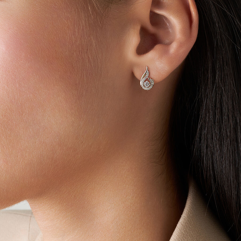 Orecchini Lobo Silver Elegance Argento Rodiato Cubic Zirconia - Orecchini a Lobo Donna | Stroili
