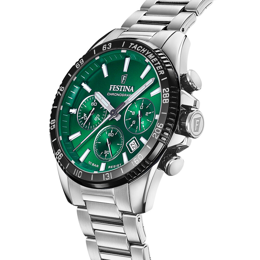 Festina Orologio Uomo Donna Classico Al Quarzo Con Cinturino In Acciaio, Cassa 41mm, Vetro Minerale, Datario - Mod. F6856/4