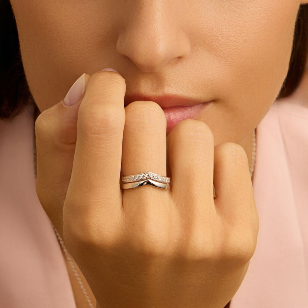 Anello Fascia Silver Shine Argento Rodiato Cubic Zirconia