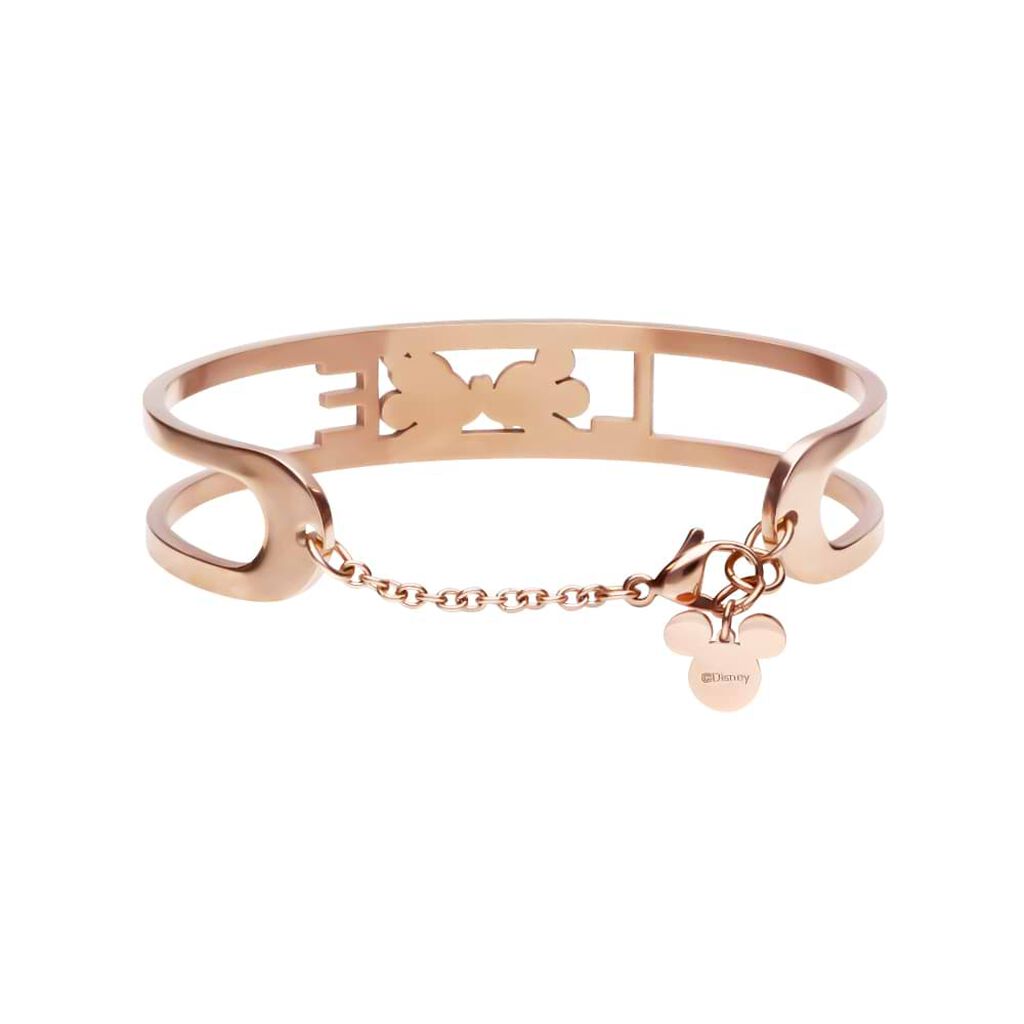 Bangle Lady Message Acciaio Rosato Disney e Cristalli - Bracciali Donna | Stroili