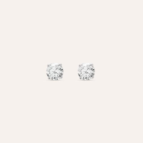 Orecchini Lobo Punto Luce Claire Oro Bianco Cubic Zirconia - Orecchini a Lobo Donna | Stroili