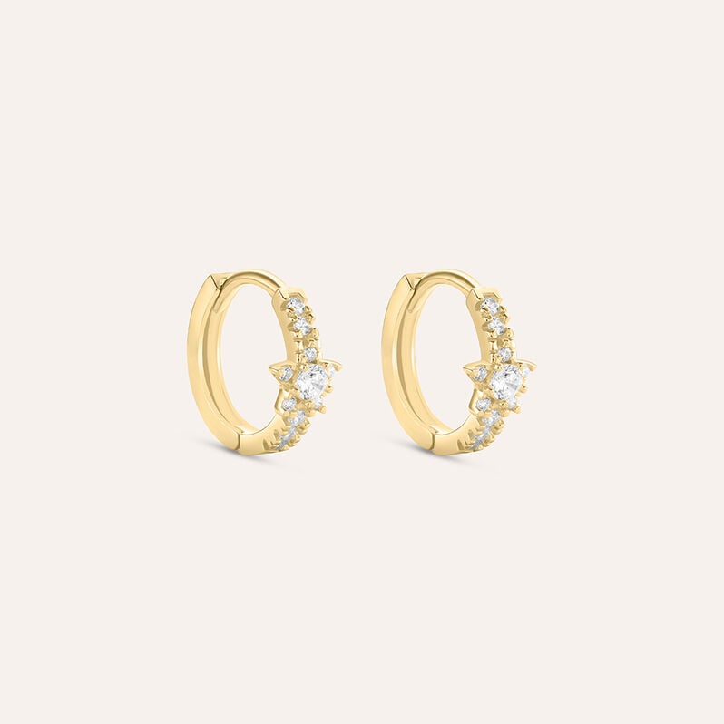 Orecchini A Cerchio Claire Oro Giallo Cubic Zirconia - Orecchini a Cerchio Donna | Stroili