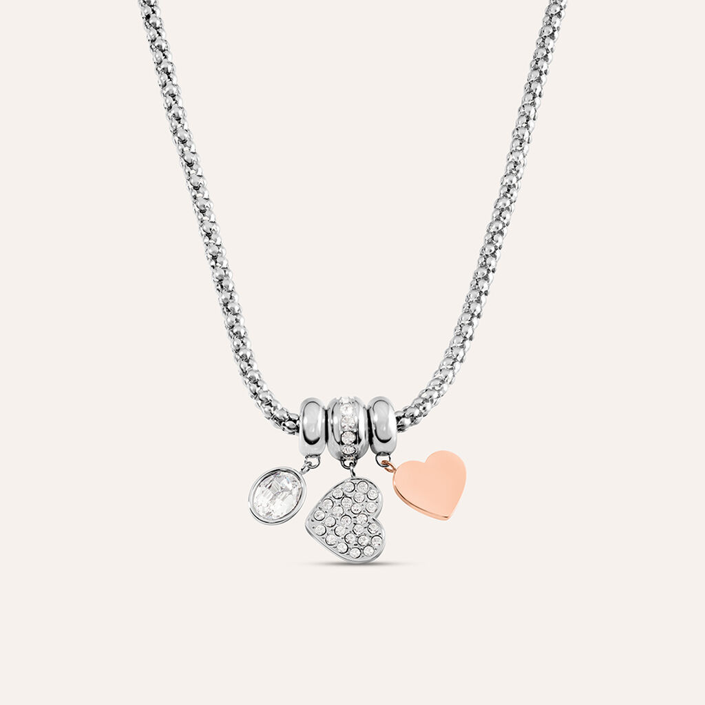 Collana Lady Chic Acciaio Bicolore Bianco / Rosa Cristallo - Collane Donna | Stroili