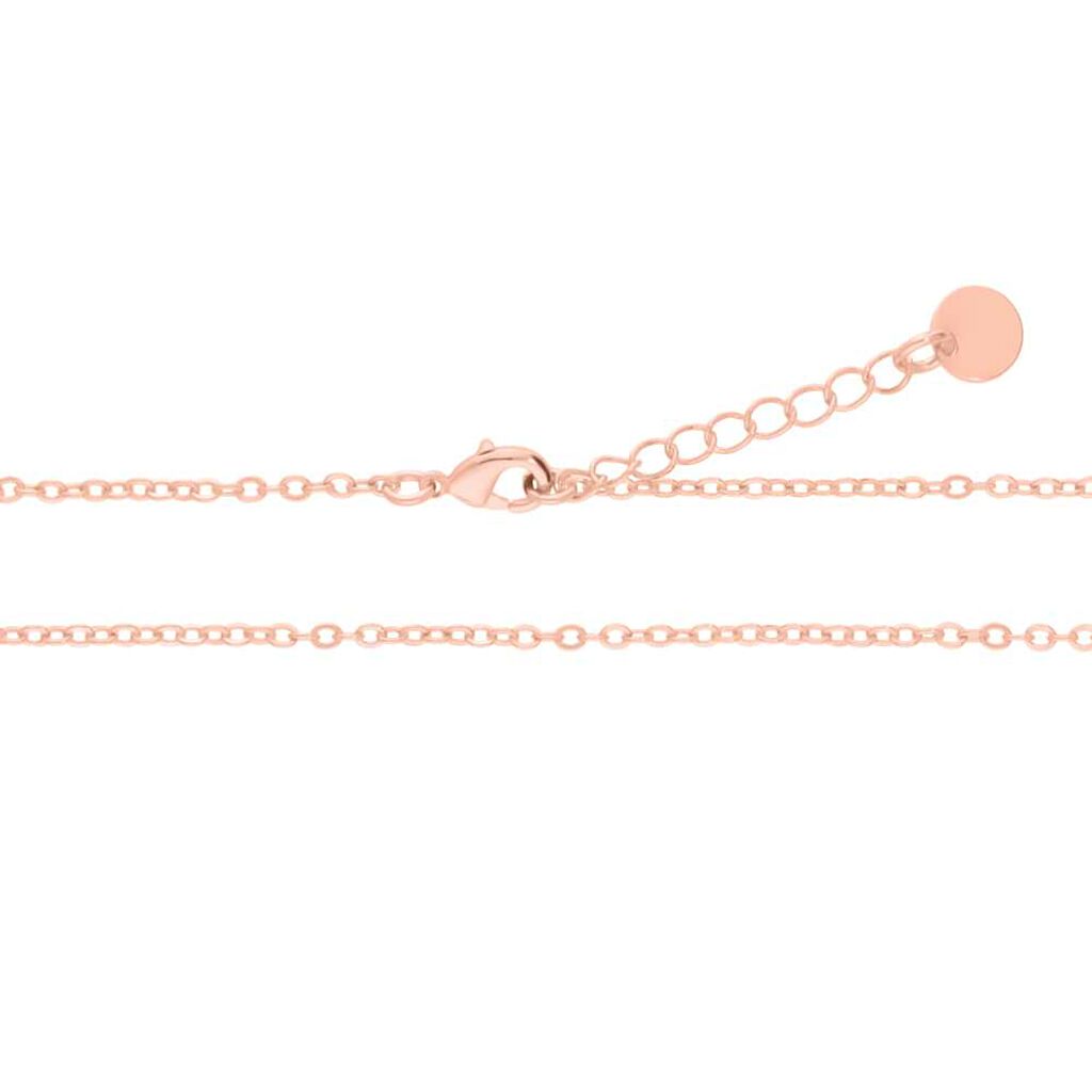 Collana in ottone rosato con tre rombi e brillanti - Collane Donna | Stroili