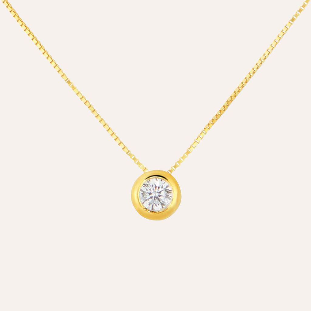 Collana Punto Luce Claire Oro Giallo Cubic Zirconia