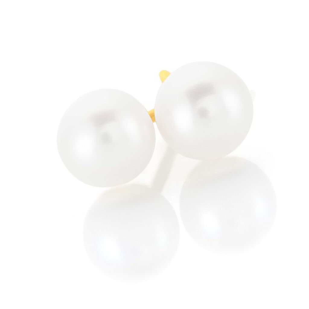 Orecchini Lobo Gabrielle Oro Giallo Perla D'Acqua Dolce