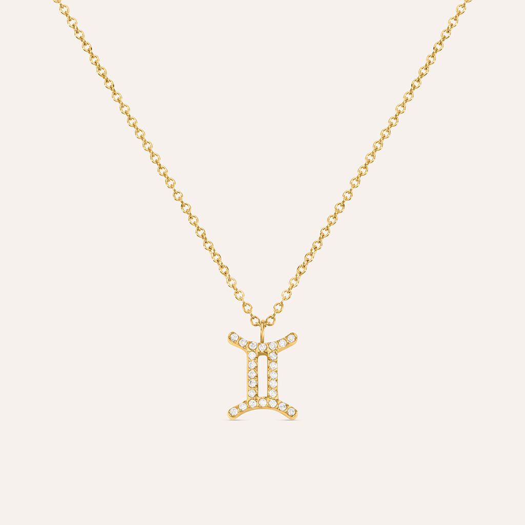 Collana Radiance Acciaio Dorato Cubic Zirconia