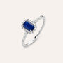 Anello Solitario Charlotte Oro Bianco Zaffiro Diamante