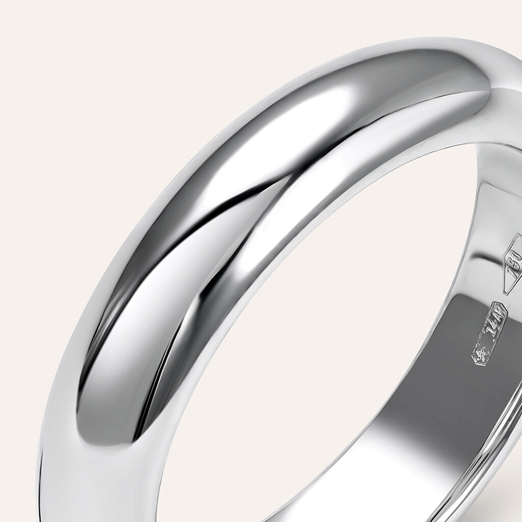 Fede Classica Leggera 4.5 mm Oro Bianco - Anelli con Incisione Unisex | Stroili