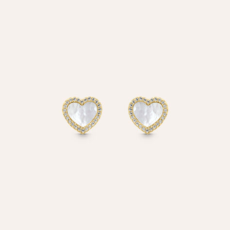 Orecchini Lobo Beverly Oro Giallo Madreperla Cubic Zirconia - Orecchini a Lobo Donna | Stroili