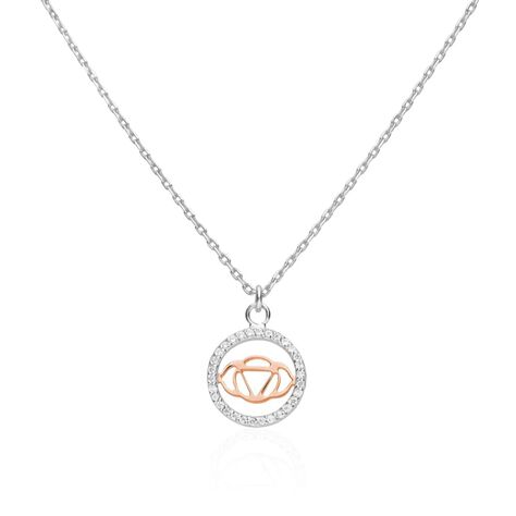 Collana in argento bicolore e zirconi con ciondolo VI Chakra dell'intuizione - Collane Donna | Stroili