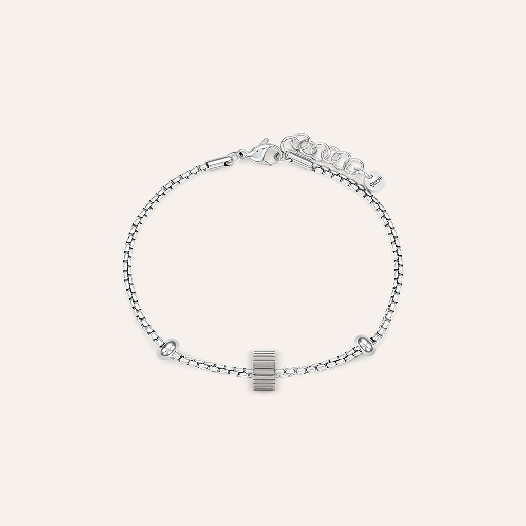 Bead Essential Code Acciaio Bicolore Bianco / Nero