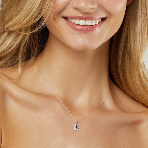 Collana Charlotte Oro Bianco Zaffiro Diamante - Collane Choker Donna | Stroili