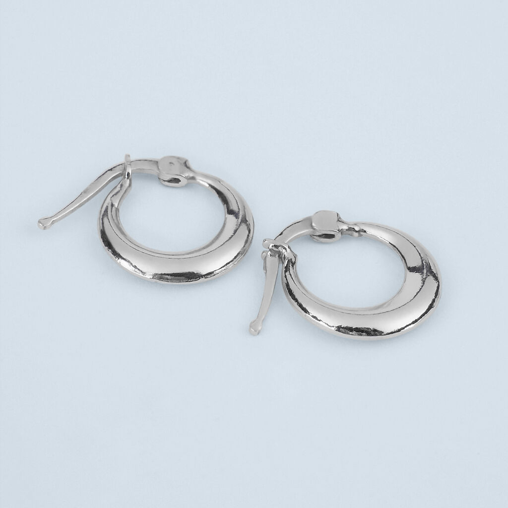 Orecchini A Cerchio Silver Collection Argento Rodiato