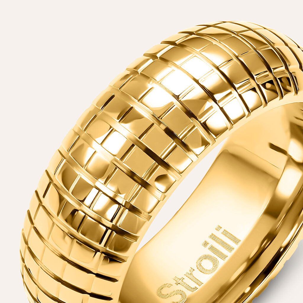 Anello Fascia Lady Code Acciaio Dorato - Anelli Moderni Donna | Stroili