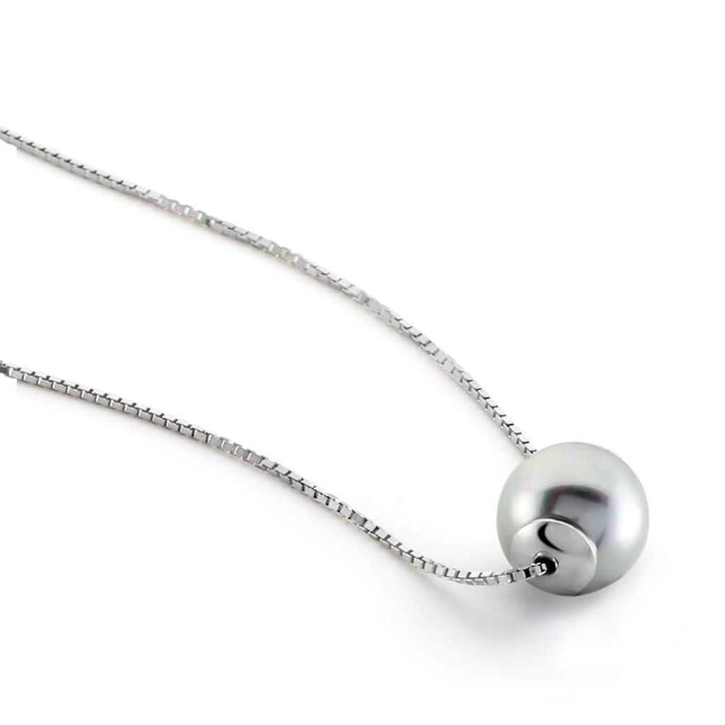 Girocollo in argento rodiato e perla - Collane Donna | Stroili