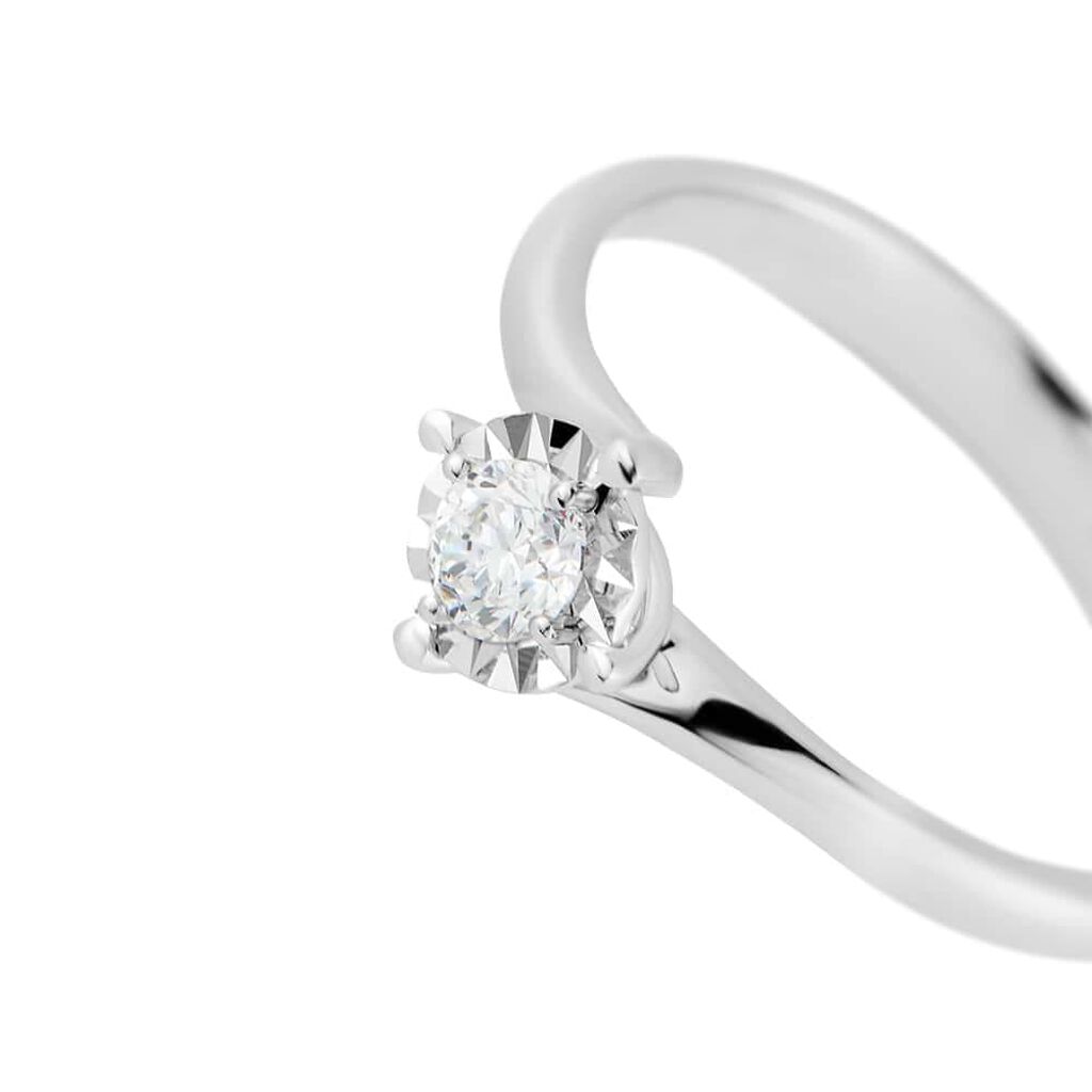 Anello Solitario Valentino Diamotion Oro Bianco Diamante - Anelli con Pietre Donna | Stroili