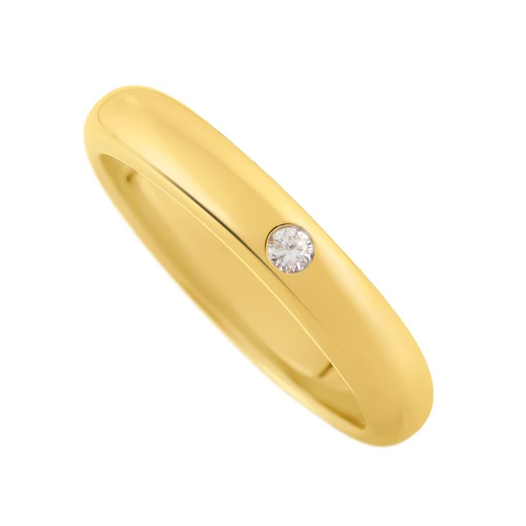 Fede Classica Leggera 3.6 mm Oro Giallo Diamante - Anelli con Incisione Unisex | Stroili