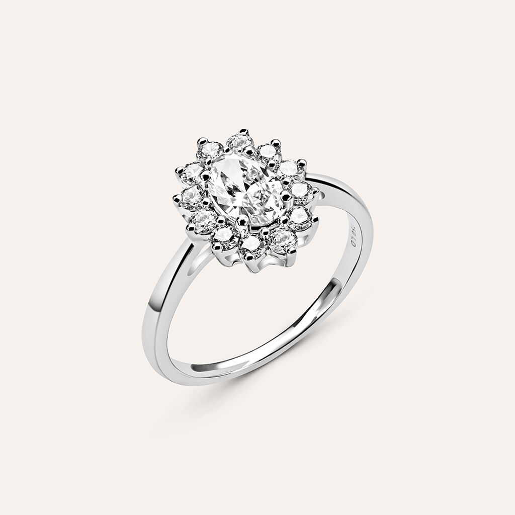 Anello Fantasia Diamade Oro Bianco Diamante Lab-Grown