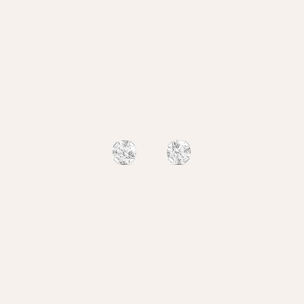 Orecchini Lobo Punto Luce Bon Ton Oro Bianco Cubic Zirconia - Orecchini a Lobo Donna | Stroili