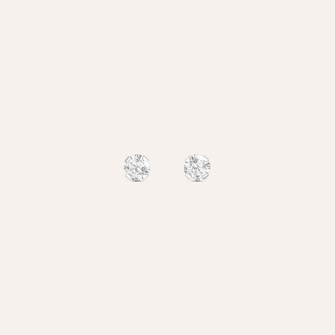 Orecchini Lobo Punto Luce Bon Ton Oro Bianco Cubic Zirconia - Orecchini a Lobo Donna | Stroili