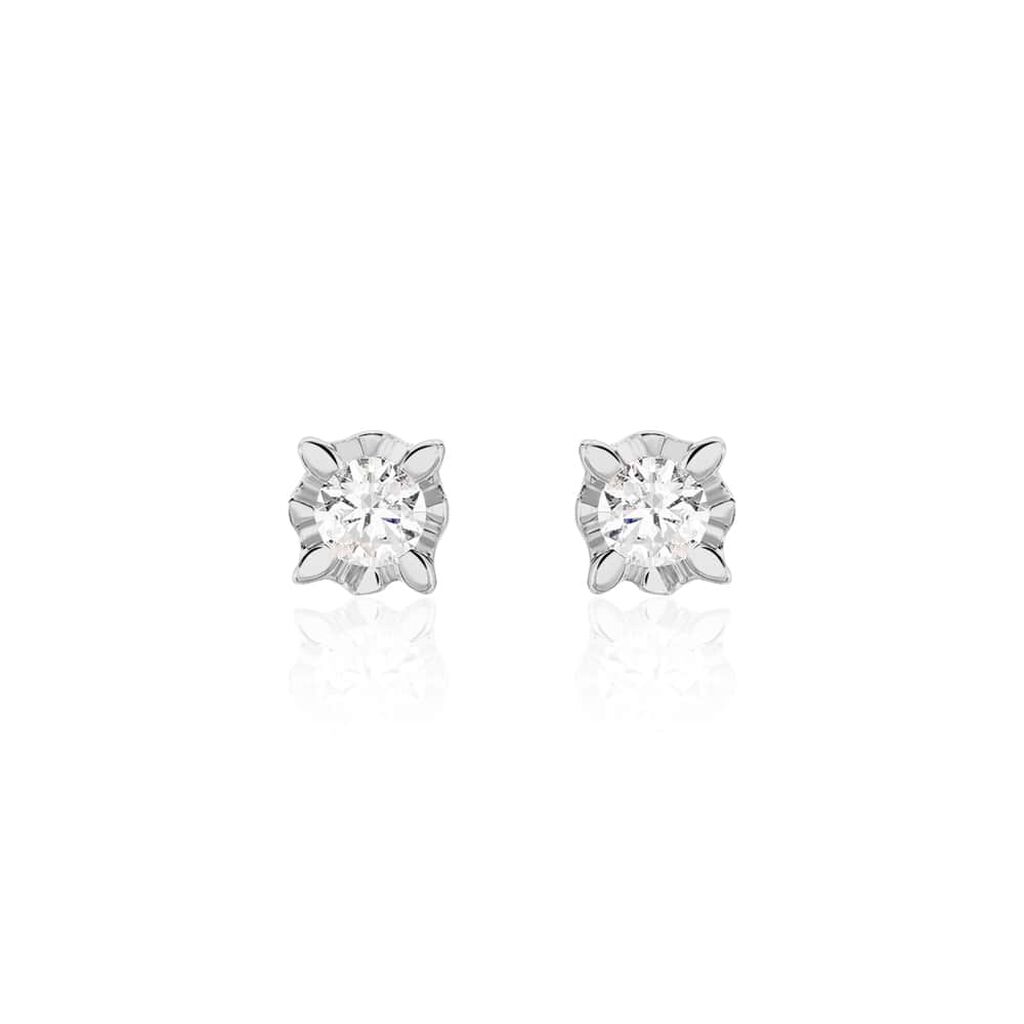 Orecchini Lobo Punto Luce Diamazing Oro Bianco Diamante - Orecchini a Lobo Donna | Stroili