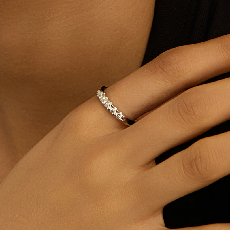 Anello Riviere Firmamenti Oro Bianco Diamante - Anelli Riviere Donna | Stroili