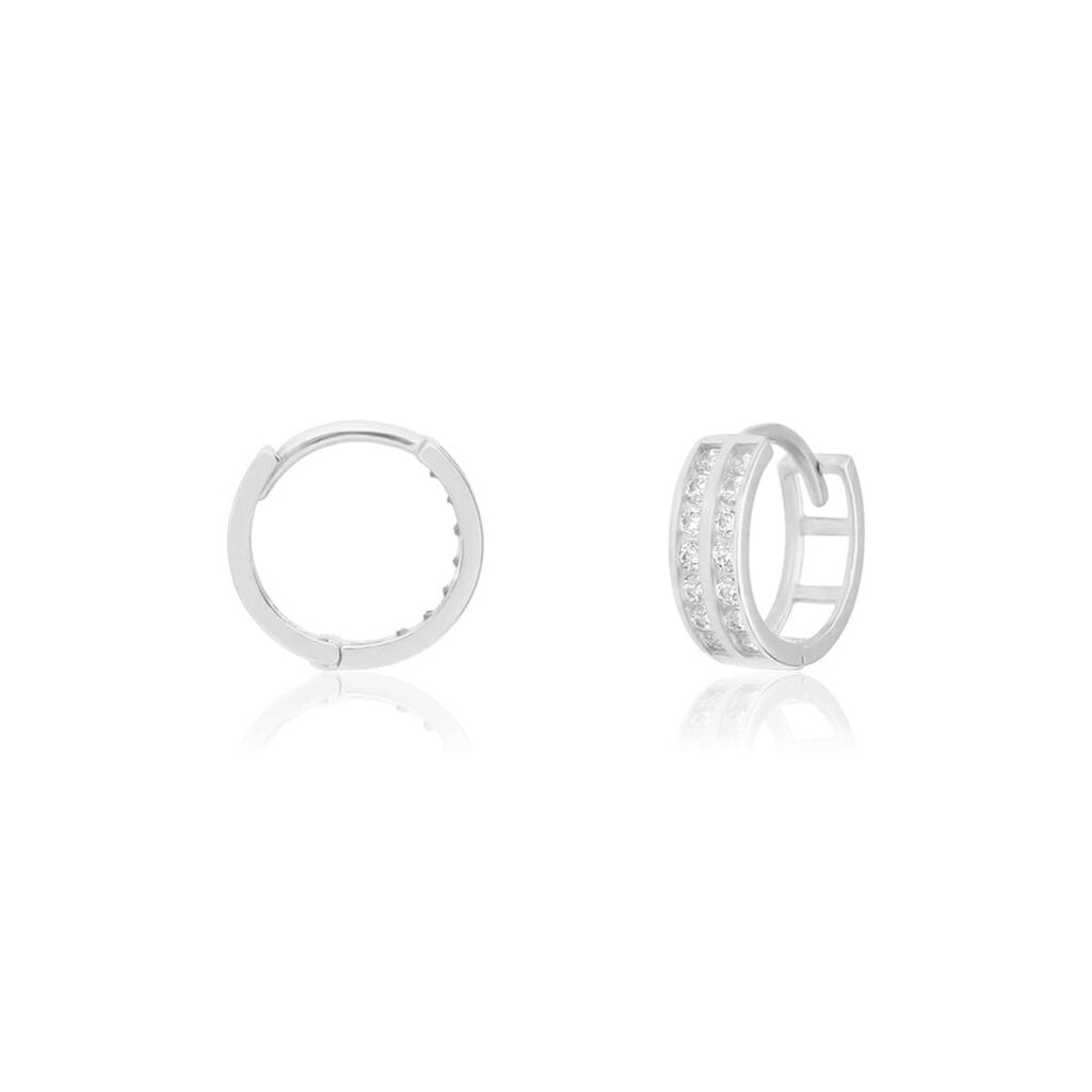 Orecchini A Cerchio Toujours Oro Bianco Cubic Zirconia - Orecchini a Cerchio Donna | Stroili