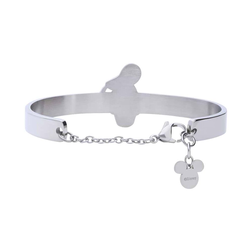 Bracciale rigido in acciaio con Paperino e strass