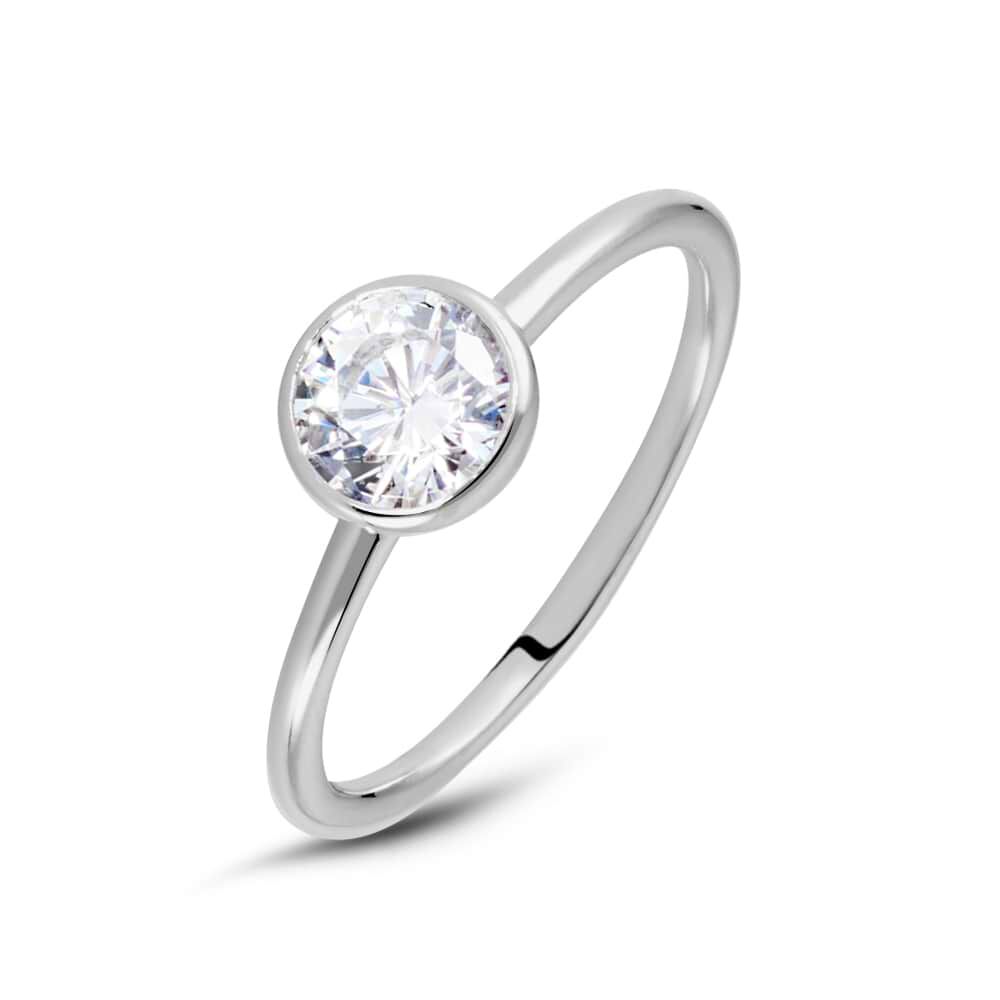 Anello Solitario Silver Elegance Argento Rodiato Cubic Zirconia 1662828 Stroili