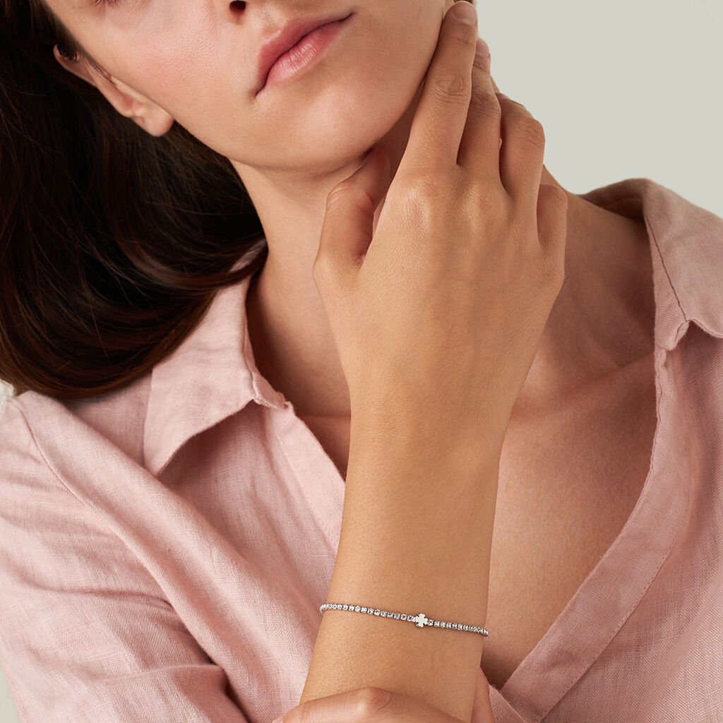 Bracciale Tennis Romantic Shine Metallo Cristallo - Bracciali Tennis Donna | Stroili
