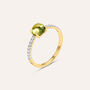 Anello Solitario Am&eacute;lie Oro Giallo Peridoto Cubic Zirconia