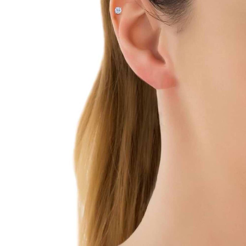Piercing Orecchio Tragus Helix Conch Bon Ton Oro Bianco Cubic Zirconia - Piercing Orecchio Donna | Stroili