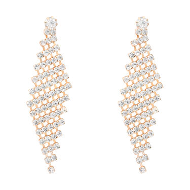 Orecchini Pendenti Romantic Shine Metallo Rosa Cristallo
