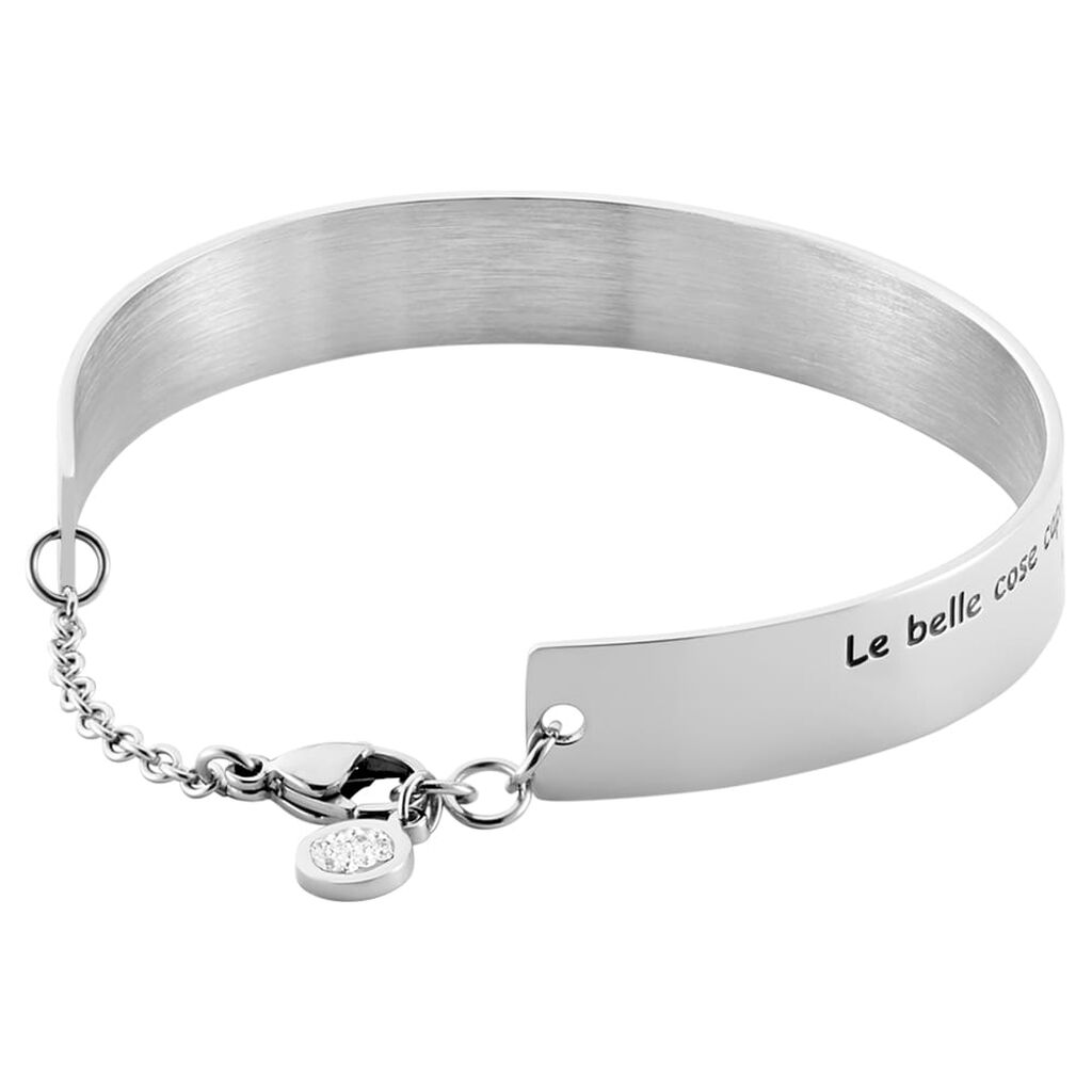Bangle Lady Message Acciaio Cristallo - Bracciali Rigidi Donna | Stroili