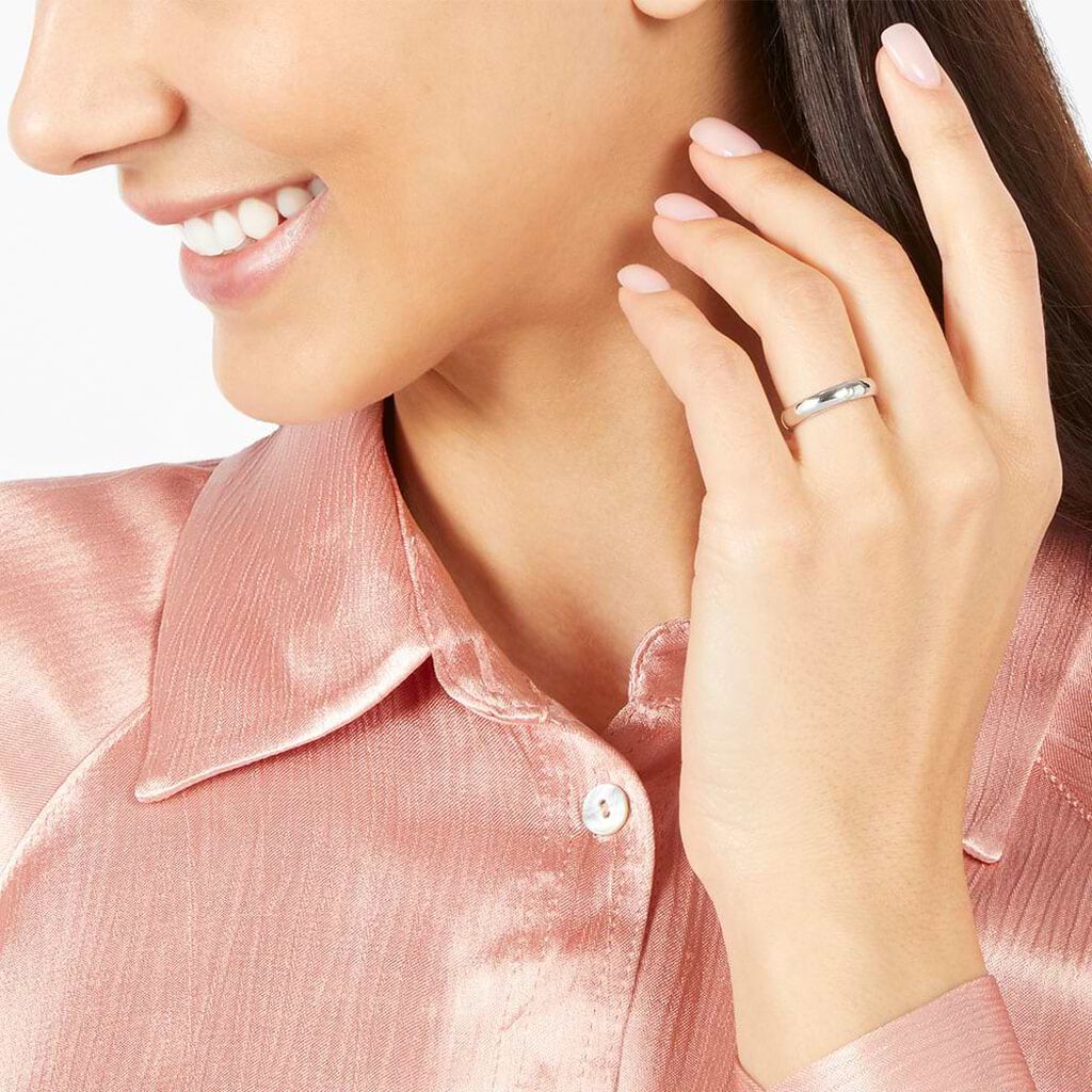 Fede Mantovana 4 mm Oro Bianco - Anelli con Incisione Unisex | Stroili