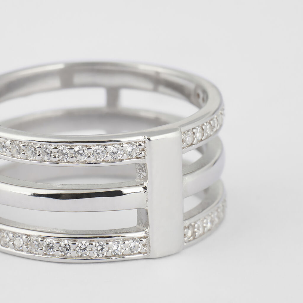 Anello Fascia Silver Shine Argento Rodiato Cubic Zirconia - Anelli a Fascia Larga Donna | Stroili