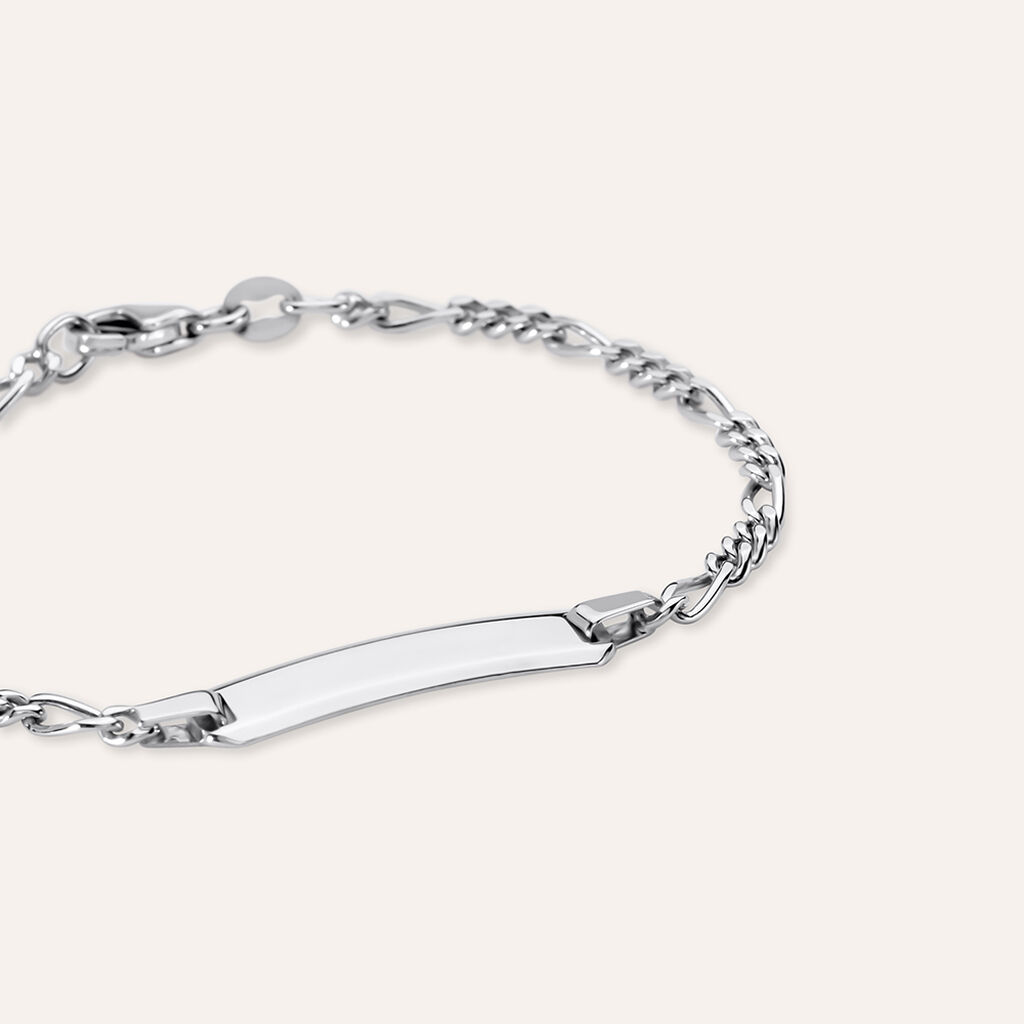 Bracciale Con Targhetta Silver Baby Argento Rodiato