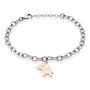 Bracciale in acciaio bicolore e strass con charm Elefante