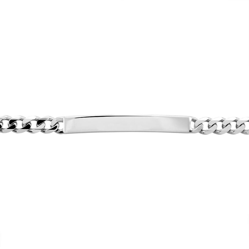 Bracciale Con Targhetta Gentleman Argento Rodiato - Bracciali con Incisione Uomo | Stroili