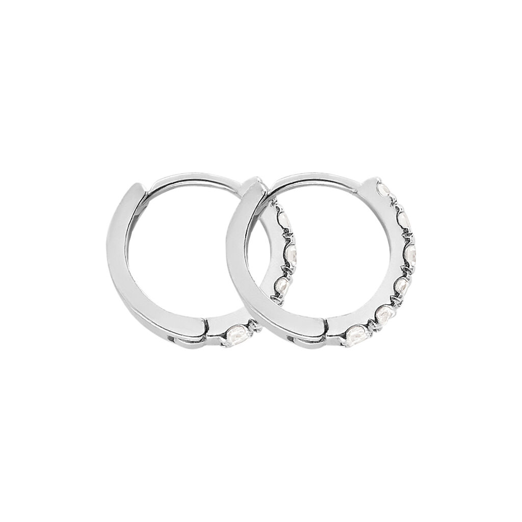 Orecchini A Cerchio Toujours Oro Bianco Cubic Zirconia - Orecchini a Cerchio Donna | Stroili
