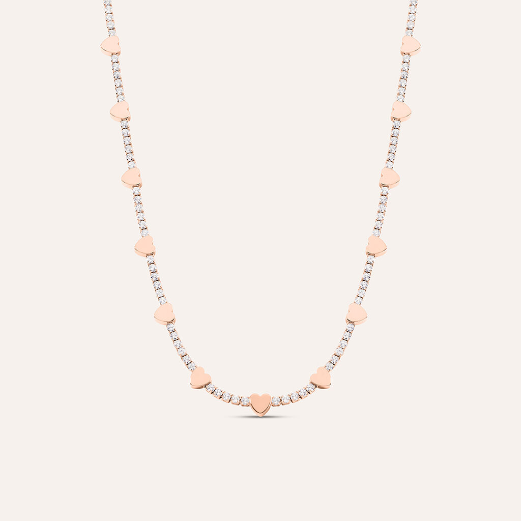 Collana Romantic Shine Ottone Rosa Cristallo