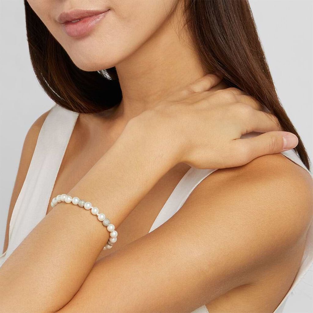 Bracciale Silver Pearls Argento Rodiato Perla sintentica