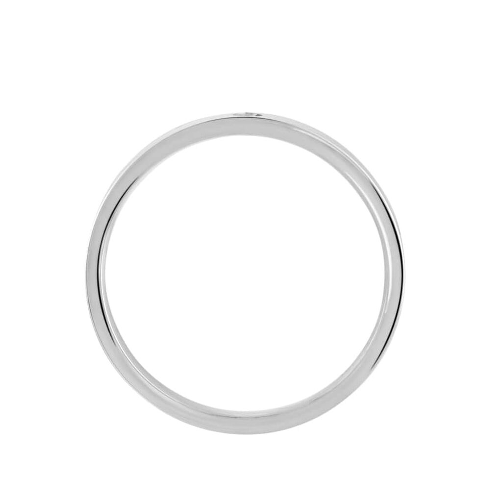 Fede Comoda Squadrata 2.5 mm Oro Bianco Diamante - Anelli con Incisione Unisex | Stroili