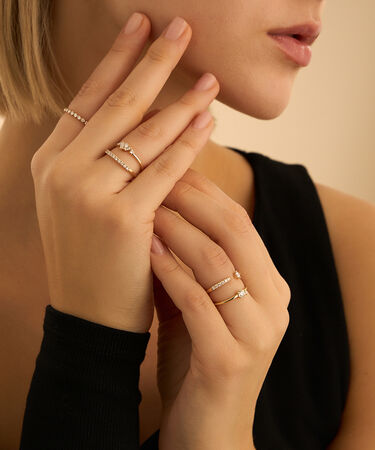 Anello Fantasia Diamade Glam Oro Giallo Diamante Lab-Grown