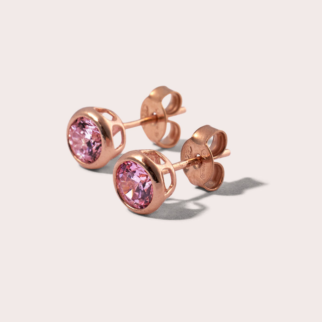 Orecchini Lobo Punto Luce Silver Rainbow Argento Rosa Cubic Zirconia - Orecchini a Lobo Donna | Stroili