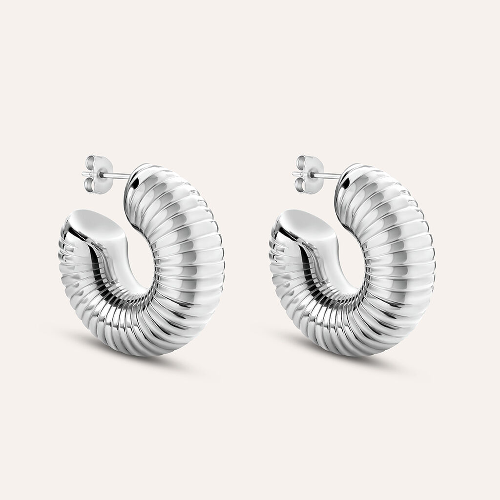 Orecchini A Cerchio Moonlight Acciaio