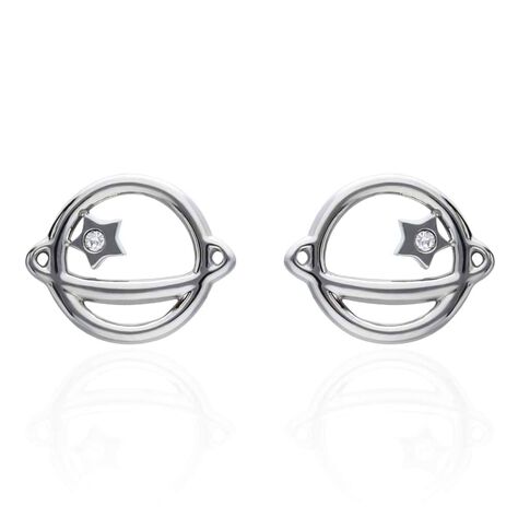 Orecchini a lobo Lady Chic Acciaio Saturno e Cristalli - Orecchini a Lobo Donna | Stroili