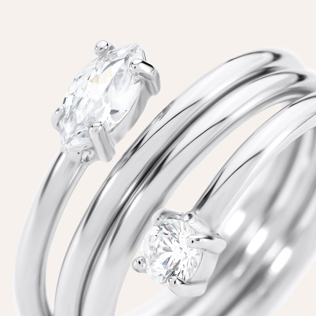 Anello Contrarie Moonlight Acciaio Cristallo